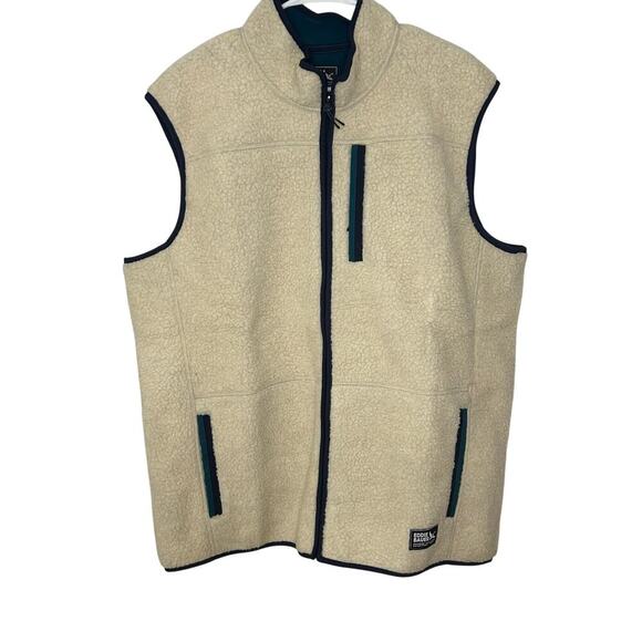 Eddie Bauer NWT mens Chilali faux shearling oyster vest fleece lined size XLT - Picture 1 of 11